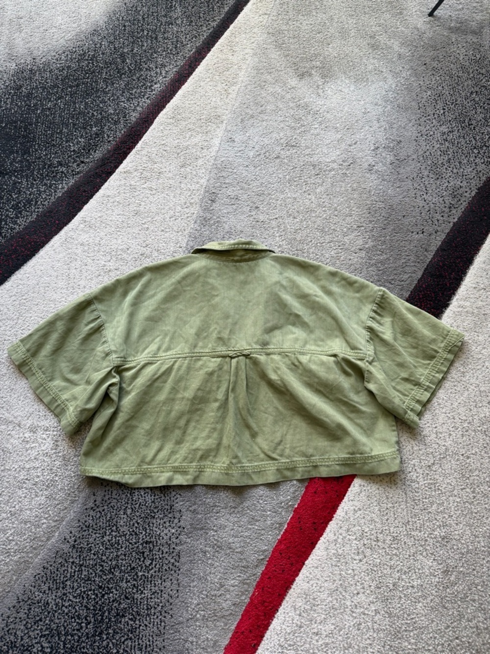 Pilcro Anthropologie Khaki Green Utility Cropped Shirt - Picture 6 of 6